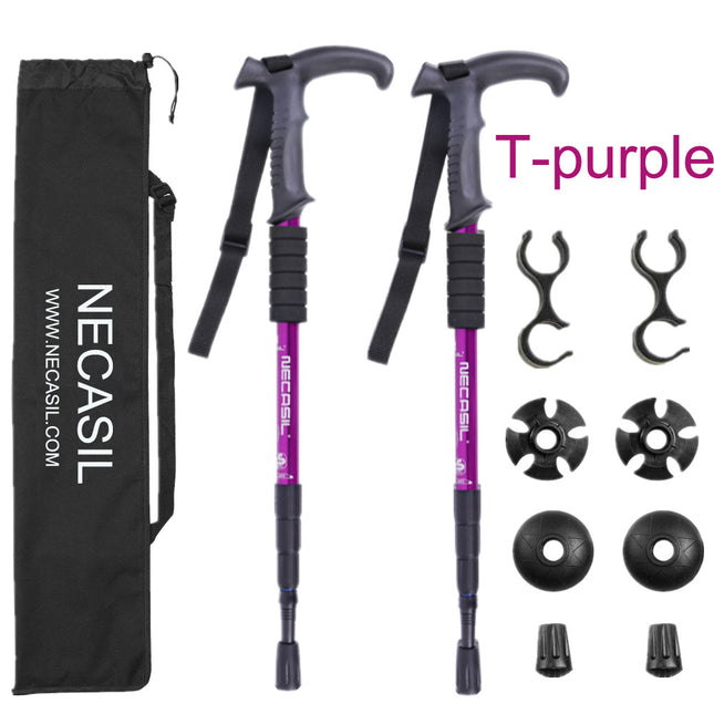 Aluminum Alloy Trekking Poles Straight Handle Set