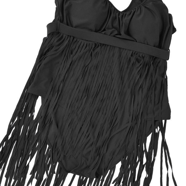 Triangle Slimming Plus Size XL-6XL Underwire Tassels Fat Lady Plus Size Swimwear