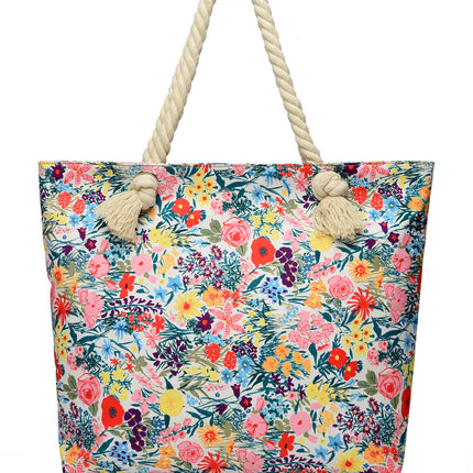 Art Flower Pattern Beach Bags For Women, Beach Bag Tote Waterproof Sandproof, Beach Bags For Women